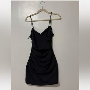 Zara Black Draped Mini Dress